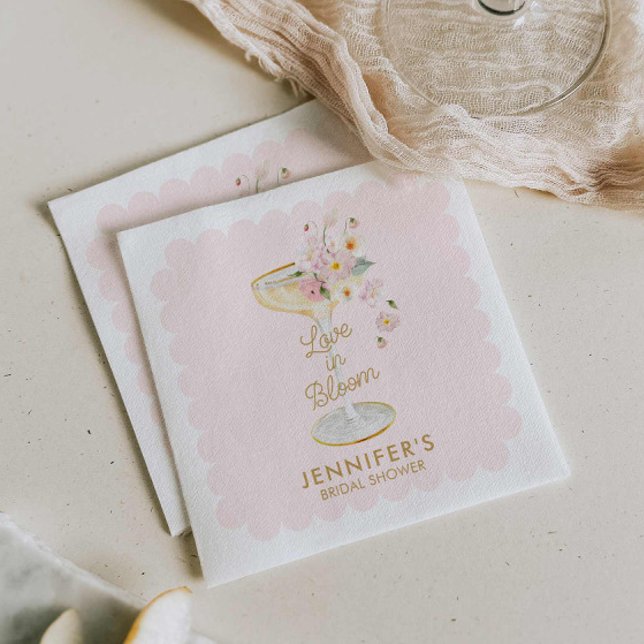 Serviette En Papier Fête de mariage Love in Bloom rose blush (Love in Bloom Bridal Shower Napkins)