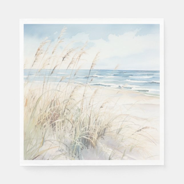 Serviette En Papier Fête de Mariage Moderne aux Couleurs Aquarelles au (Devant)