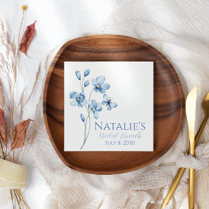 Serviette En Papier Fête de mariage papillon de fleur sauvage bleu pou