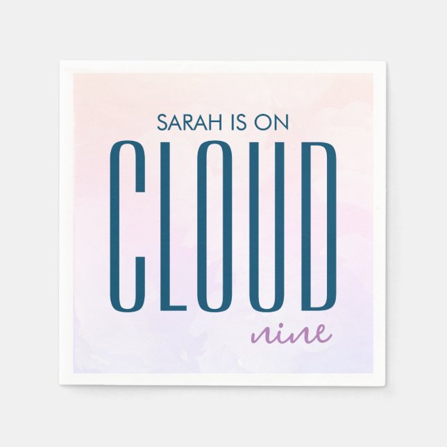 Serviette En Papier Fête de mariage pastel arc-en-ciel Modern Cloud Ni (Devant)