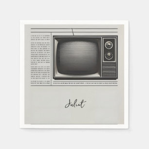 Serviette En Papier Fête de Mariage Rétro Vintage Journal Ancien