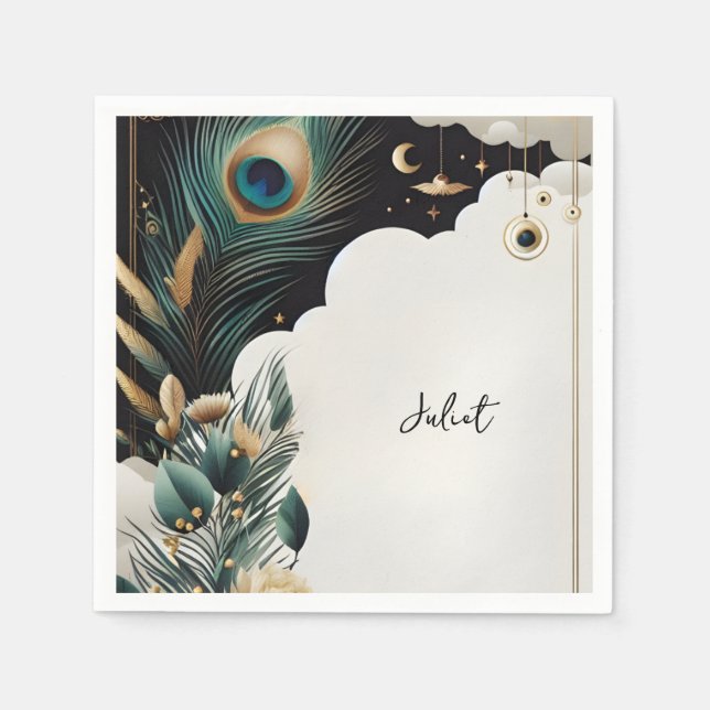 Serviette En Papier Fête de mariage rustique sous le ciel asiatique av (Devant)