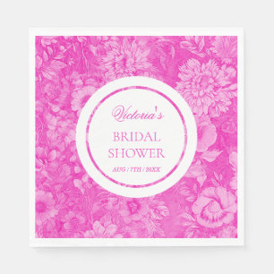 Serviette En Papier Fête de mariage victorienne rose fleurs 