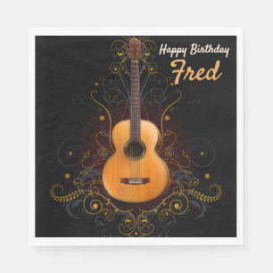 Serviette En Papier Fête de masculine de guitare acoustique Vintage f