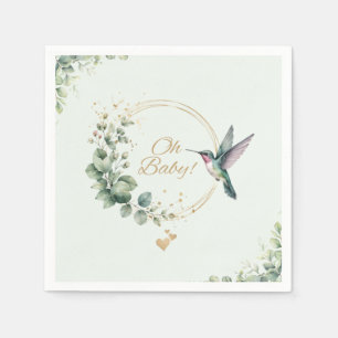 Serviette En Papier Fête de naissance au style aquarelle Eucalyptus Co