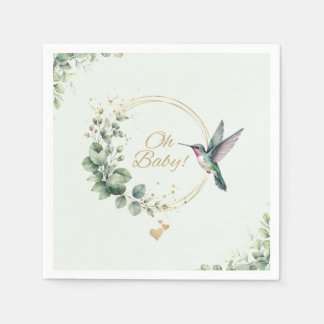 Serviette En Papier Fête de naissance au style aquarelle Eucalyptus Co
