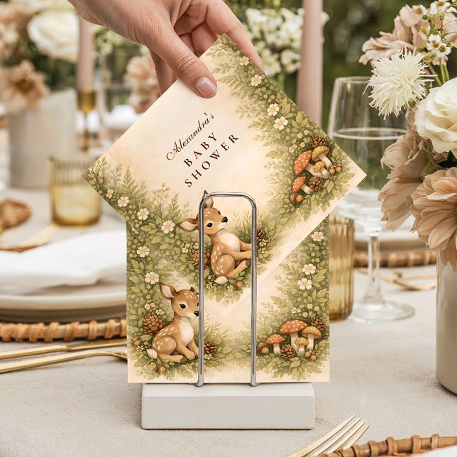 Serviette En Papier Fête de naissance Bébé Cerf Conte de Fées (Créateur téléchargé)