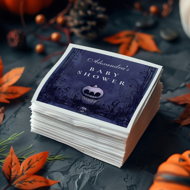 Serviette En Papier Fête de naissance bébé Halloween Violet Gothique S (Créateur téléchargé)