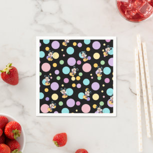 Serviette En Papier Fête de naissance bébé Mickey Mouse à pois noirs