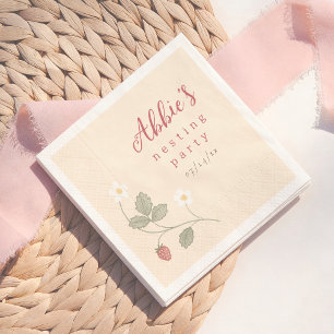 Serviette En Papier Fête de Naissance Berries & Flowers Fille Baby Sho