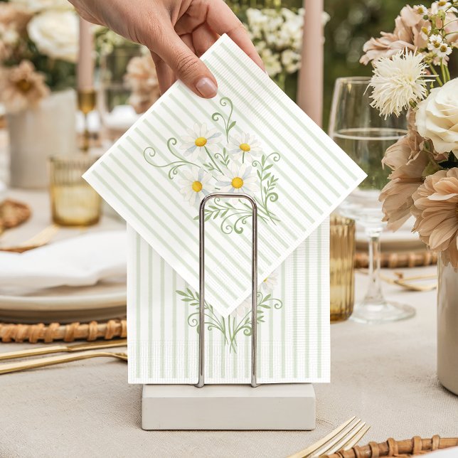 Serviette En Papier Fête de naissance Boho Silly Goose Daisy Vert Saug (Créateur téléchargé)