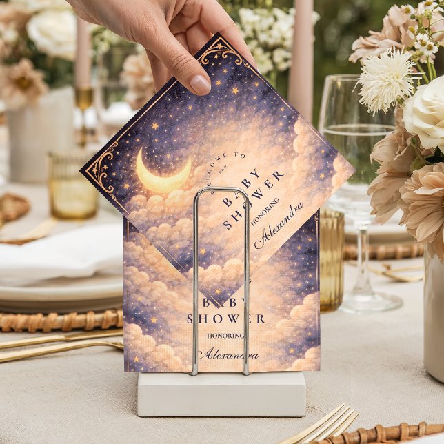 Serviette En Papier Fête de Naissance Céleste Lune Étoiles Neutre (Créateur téléchargé)