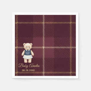 Serviette En Papier Fête de naissance Classique Ours en peluche Polo C