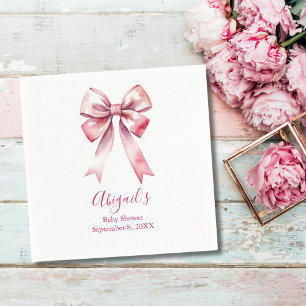 Serviette En Papier Fête de naissance Coquette fille au nœud rose