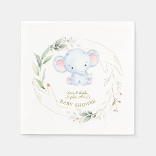 Serviette En Papier Fête de naissance de bébé éléphant mignon Jungle V