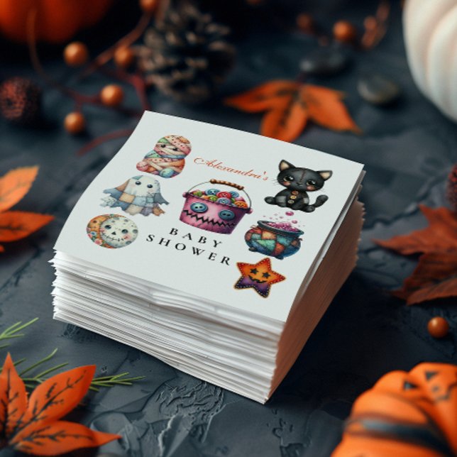 Serviette En Papier Fête de naissance de bébé Halloween en patchwork m (Créateur téléchargé)