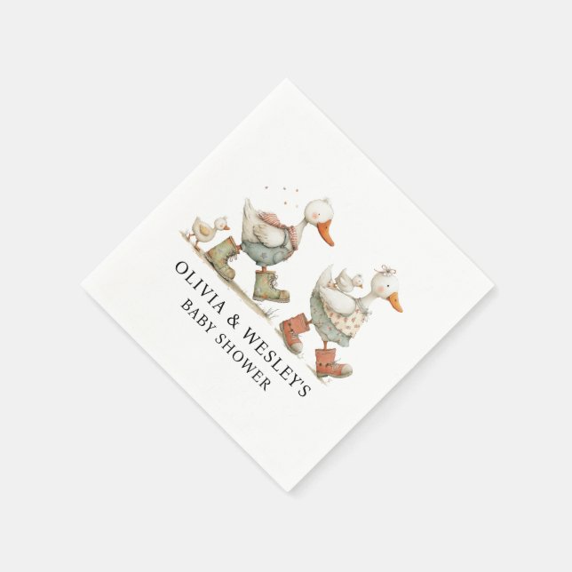 Serviette En Papier Fête de naissance de bébé Silly Goose 2 (Coin)