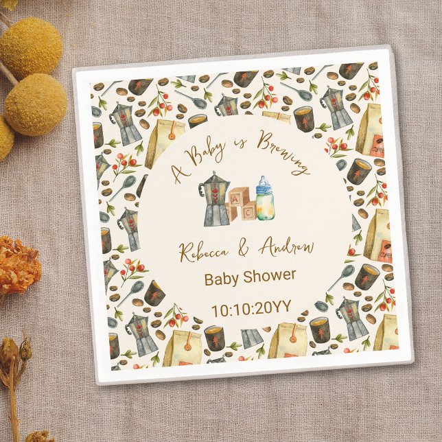 Serviette En Papier Fête de Naissance de Bébé : Un Bébé se Prépare  (Créateur téléchargé)