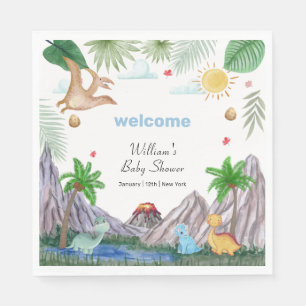 Serviette En Papier Fête de naissance de bébé Volcan Montagne Forêt Di