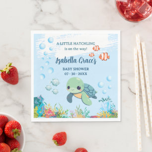 Serviette En Papier Fête de Naissance de la Petite Tortue de Mer