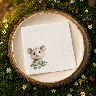 Serviette En Papier Fête de naissance de l'opossum forestier • Neutre
