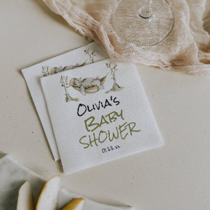 Serviette En Papier Fête de naissance de l'ourson de la forêt sauvage