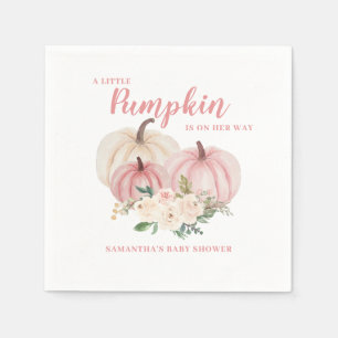 Serviette En Papier Fête de naissance Elegant Rose Petite Citrouille F