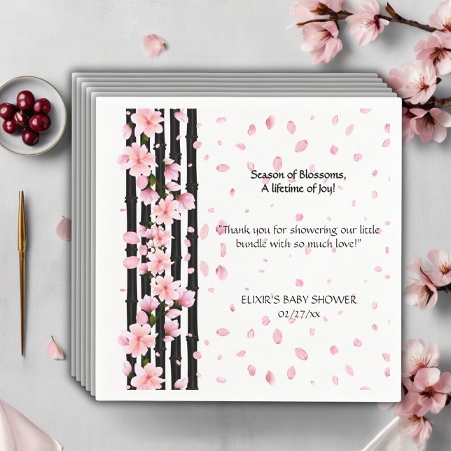 Serviette En Papier Fête de naissance Fleurs de cerisier Sakura Spring (Créateur téléchargé)