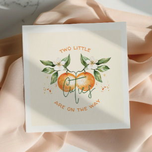 Serviette En Papier Fête de naissance jumeaux Deux Petits Amour Citron