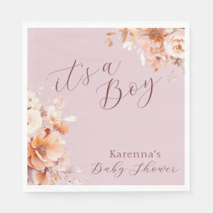 Serviette En Papier Fête de naissance Lavande Florale Automne C'est un