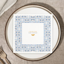 Fête de naissance Méditerranéenne Citron | Serviet