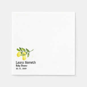 Serviette En Papier Fête de naissance Moderne Branche de Citron