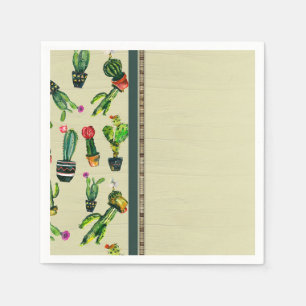 Serviette En Papier Fête de naissance naturelle de plante de cactus du