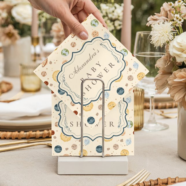 Serviette En Papier Fête de Naissance Thème Espace Fantaisiste (Créateur téléchargé)