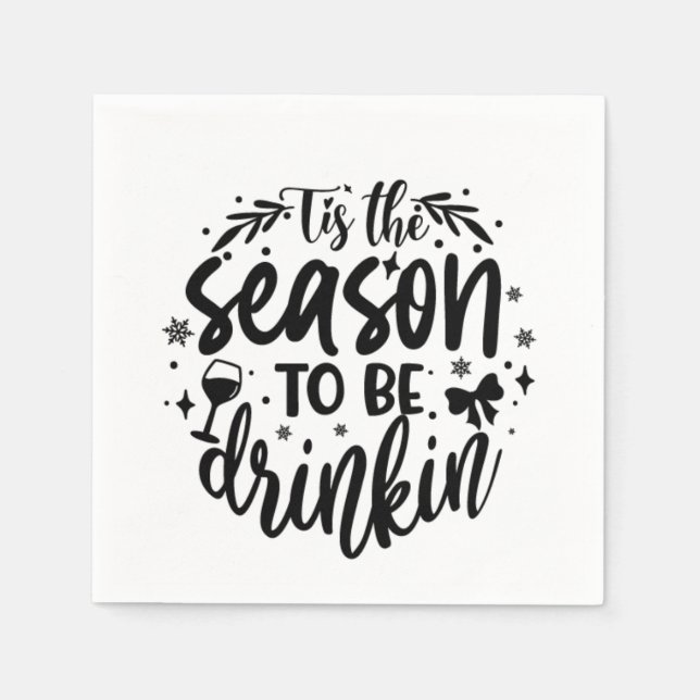 Serviette En Papier fête de Noël amusant mot art (Devant)