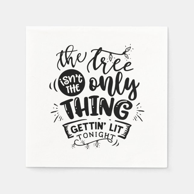 Serviette En Papier fête de Noël amusant mot art (Devant)