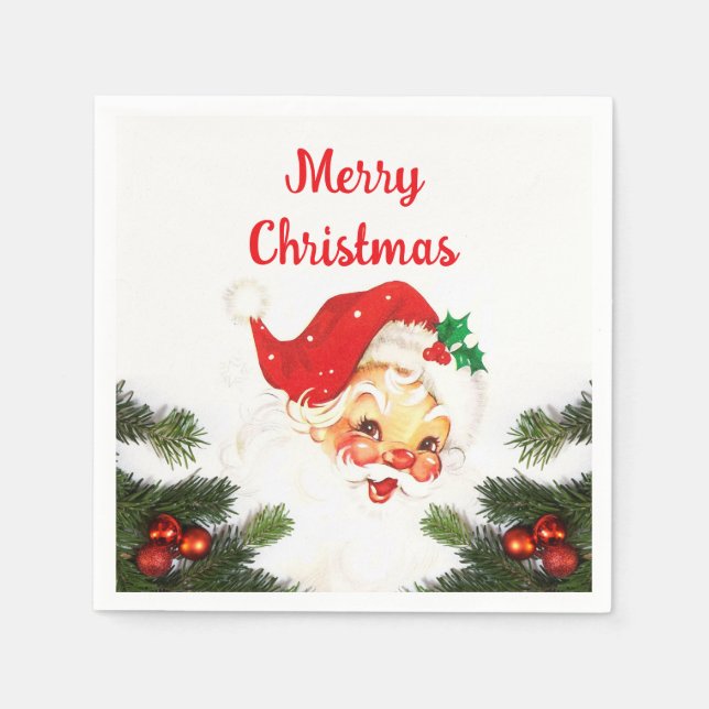Serviette En Papier Fête de Noël avec le Père Noël  (Devant)