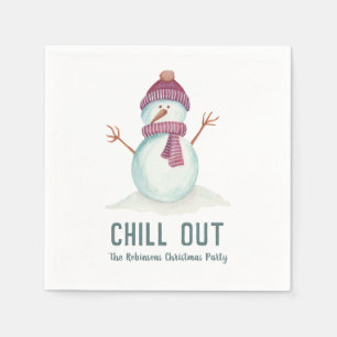 Serviette En Papier Fête de Noël Bonhomme de Neige Amusant