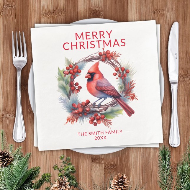Serviette En Papier Fête de Noël Cardinal Red (Créateur téléchargé)