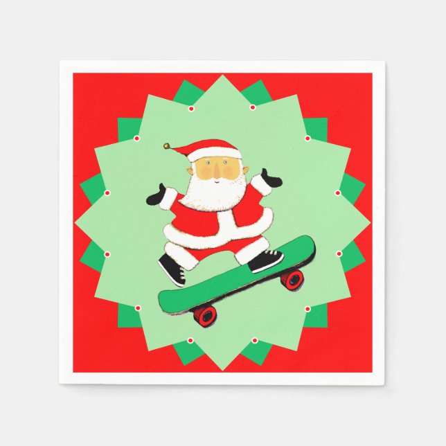 Serviette En Papier Fête de Noël créative de planchisme (Devant)