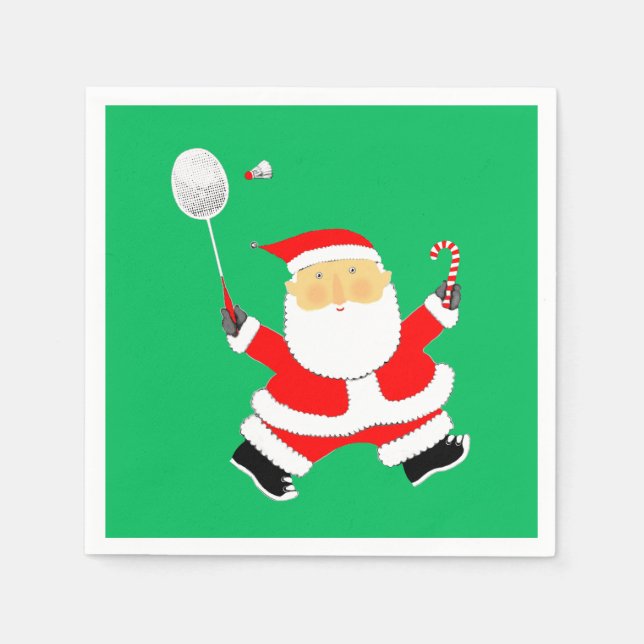 Serviette En Papier Fête de Noël de Badminton (Devant)
