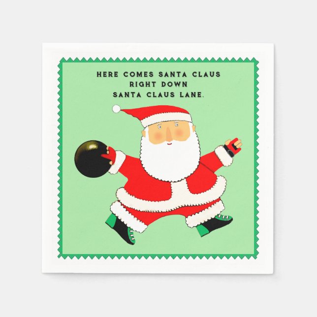 Serviette En Papier Fête de Noël de bowling (Devant)