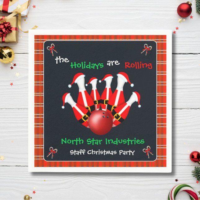 Serviette En Papier Fête de Noël de Bowling (Créateur téléchargé)