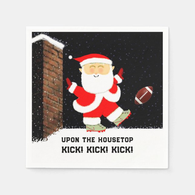 Serviette En Papier Fête de Noël de football (Devant)