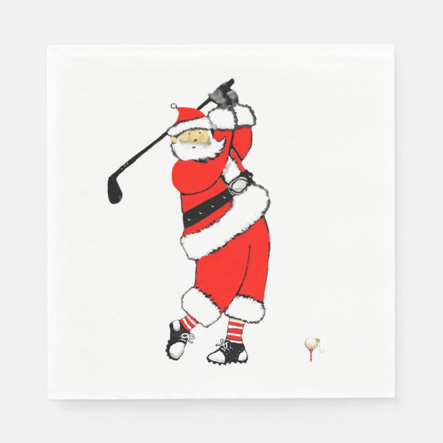 Serviette En Papier Fête de Noël de golf (Devant)