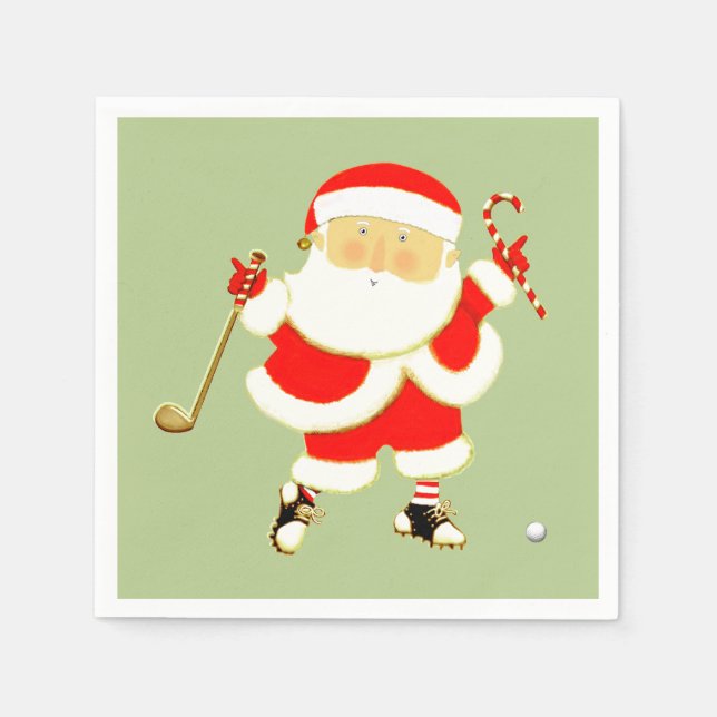 Serviette En Papier Fête de Noël de golf (Devant)