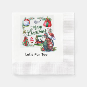 Serviette En Papier Fête de Noël de golf avec matériel de golf