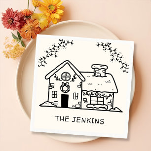 Serviette En Papier Fête de Noël de la maison de pain d'épices