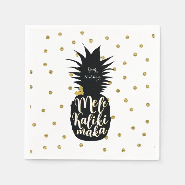 Serviette En Papier Fête de Noël de Mele Kalikimaka Ananas (Devant)