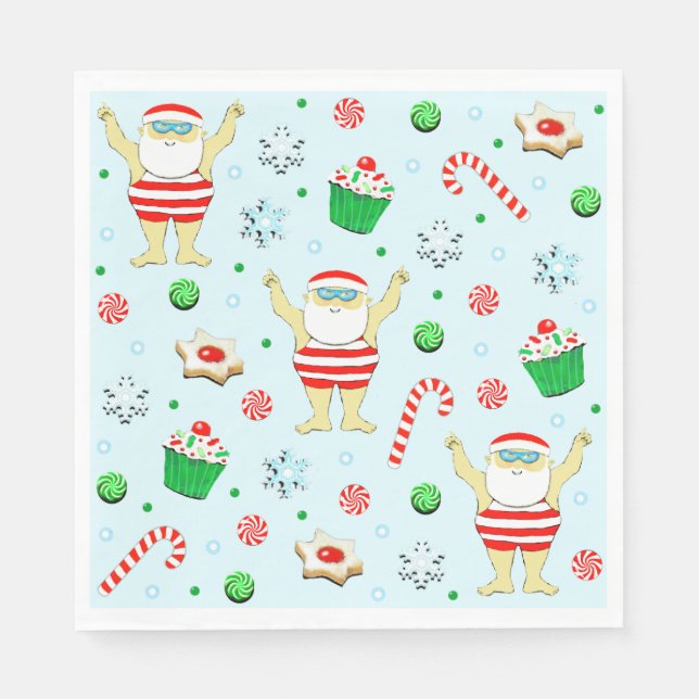 Serviette En Papier Fête de Noël de natation (Devant)